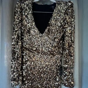 Lulu’s Gold Sequin Dress